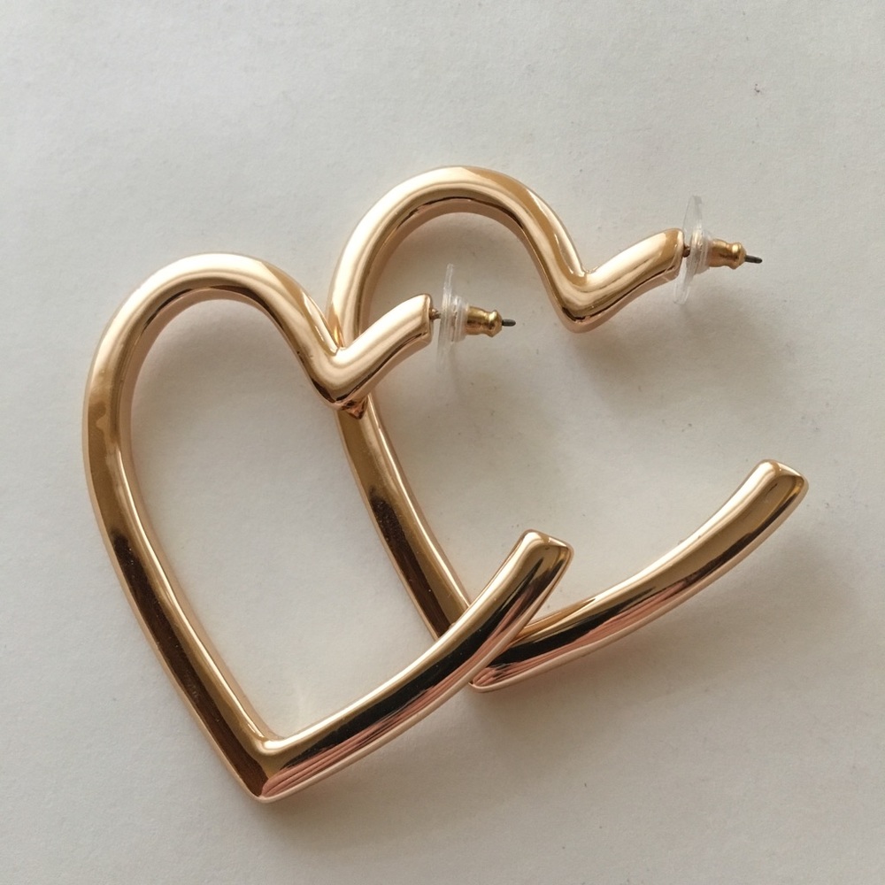 Bauble Bar Gold Heart Earrings